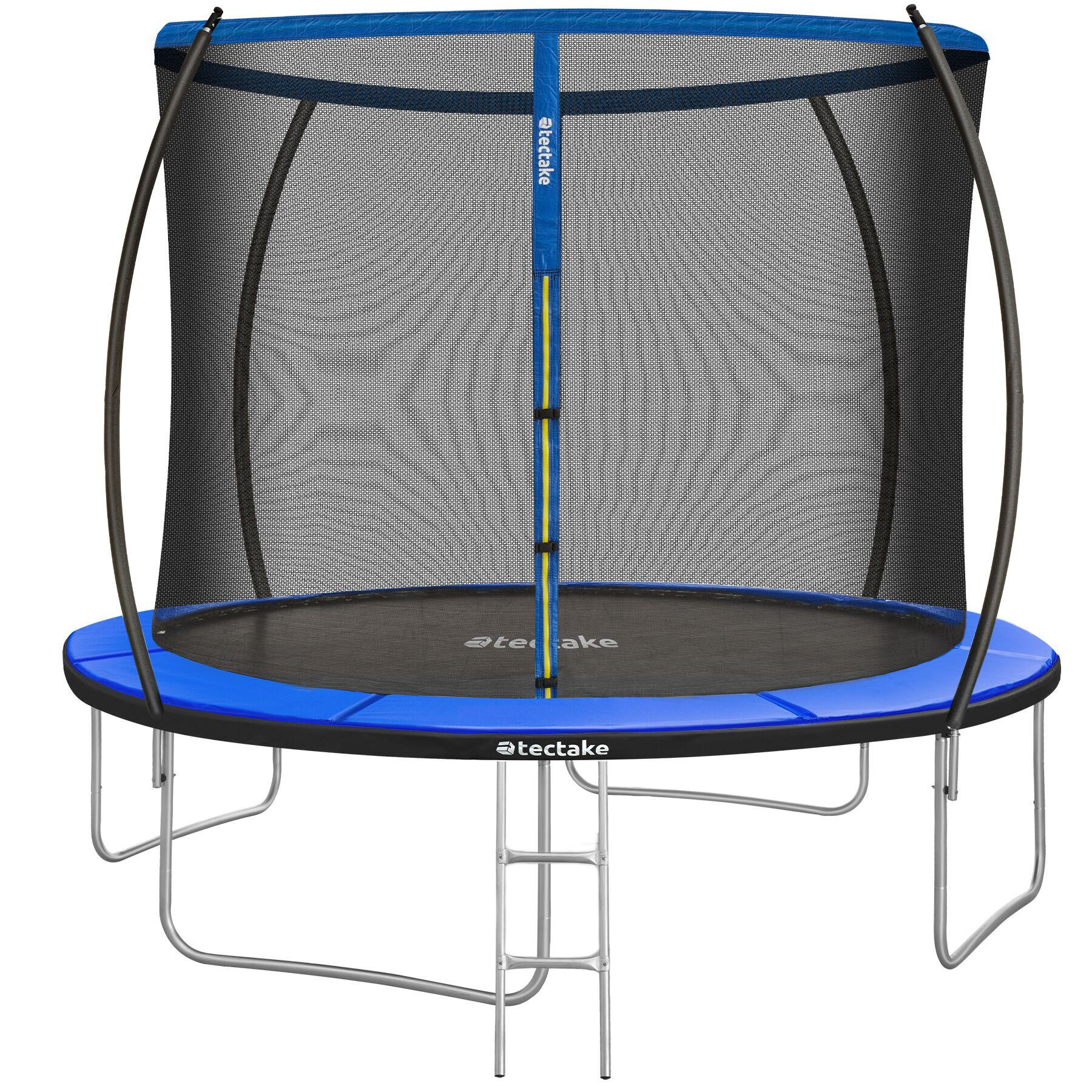 TRAMPOLIN Jumpy,inklusive Einstiegsleiter,schwarz/blau - Blau/Schwarz, Metall (322/265/322cm) - tectake