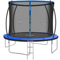 TRAMPOLIN Jumpy,inklusive Einstiegsleiter,schwarz/blau - Blau/Schwarz, Metall (322/265/322cm) - tectake