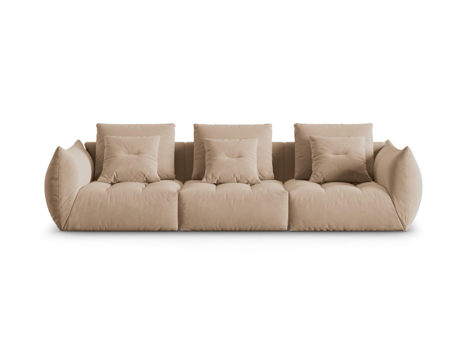 SOFA modular Bloom aus Samt sandfarben 4 Sitzplätze - Sandfarben, Textil (332/95/106cm) - Micadoni