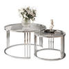 COUCHTISCH 2 in 1 LORI GLASS verchromt silber - Transparent/Silberfarben, Glas (70/70/48cm) - Lookway