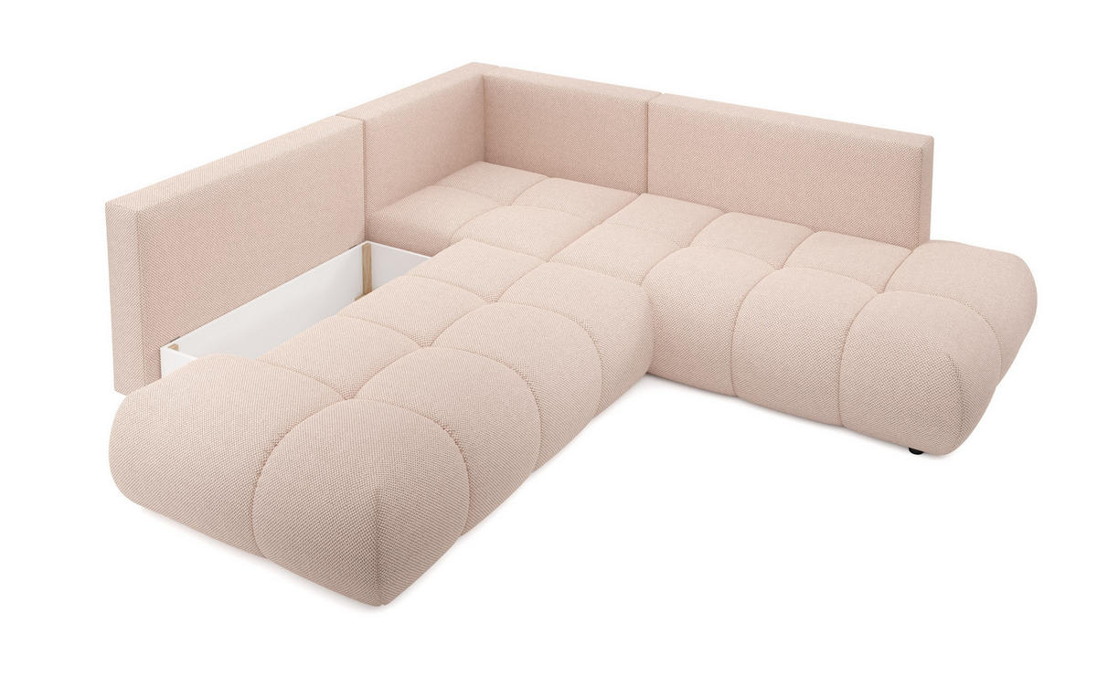 ECKSOFA DUCA II R-S Orange Jersey mit Schlaffunktion - Orange, Holz (266.5/266.5cm) - MASSENO