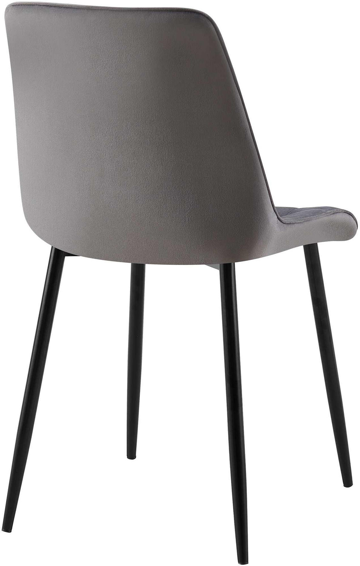 STUHL Samt dunkelgrau - Dunkelgrau/Schwarz, Textil/Metall (47/89/61cm) - CLP