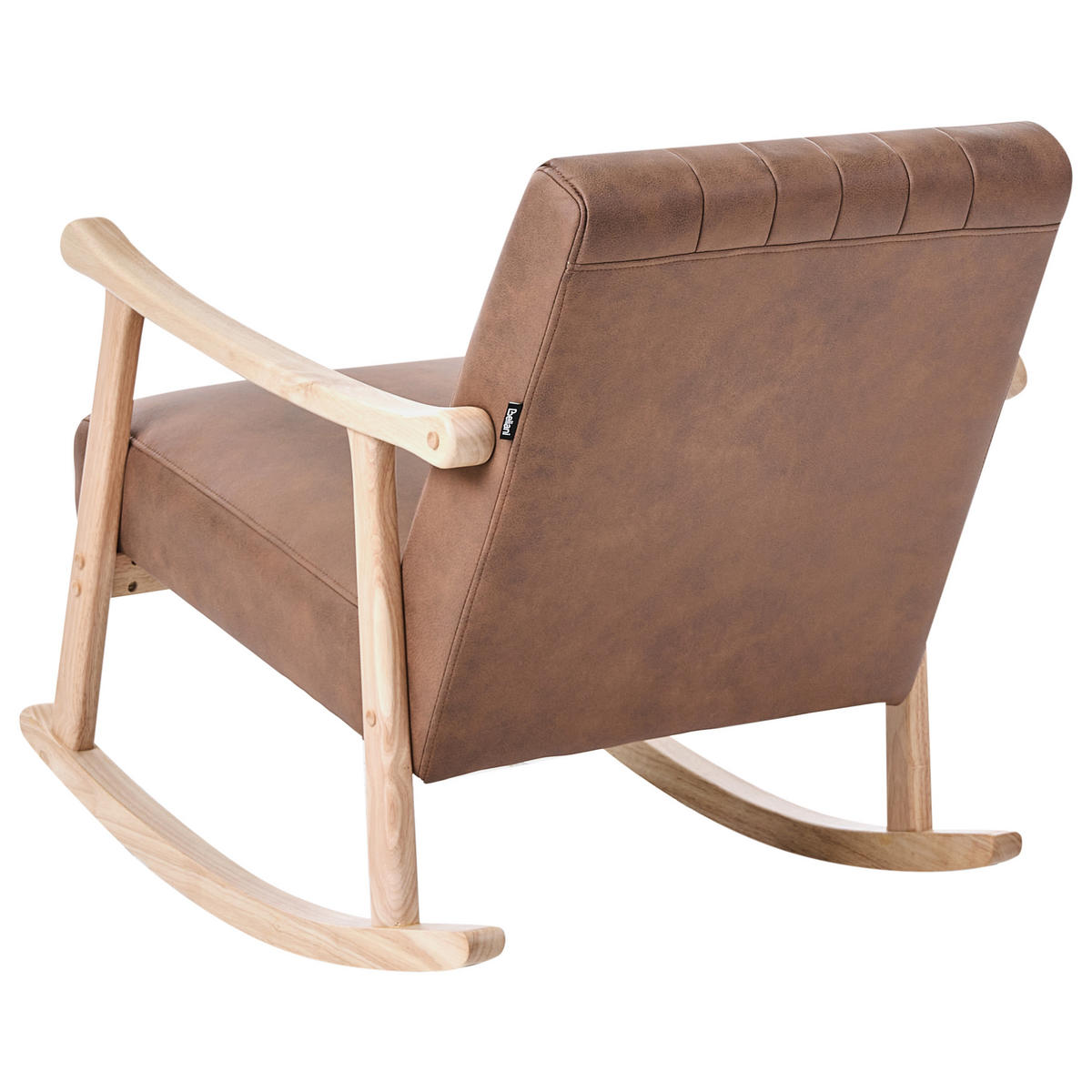 SCHAUKELSESSEL Kunstleder Braun Leknes - Hellbraun, Kunststoff (63/78/96cm) - Beliani