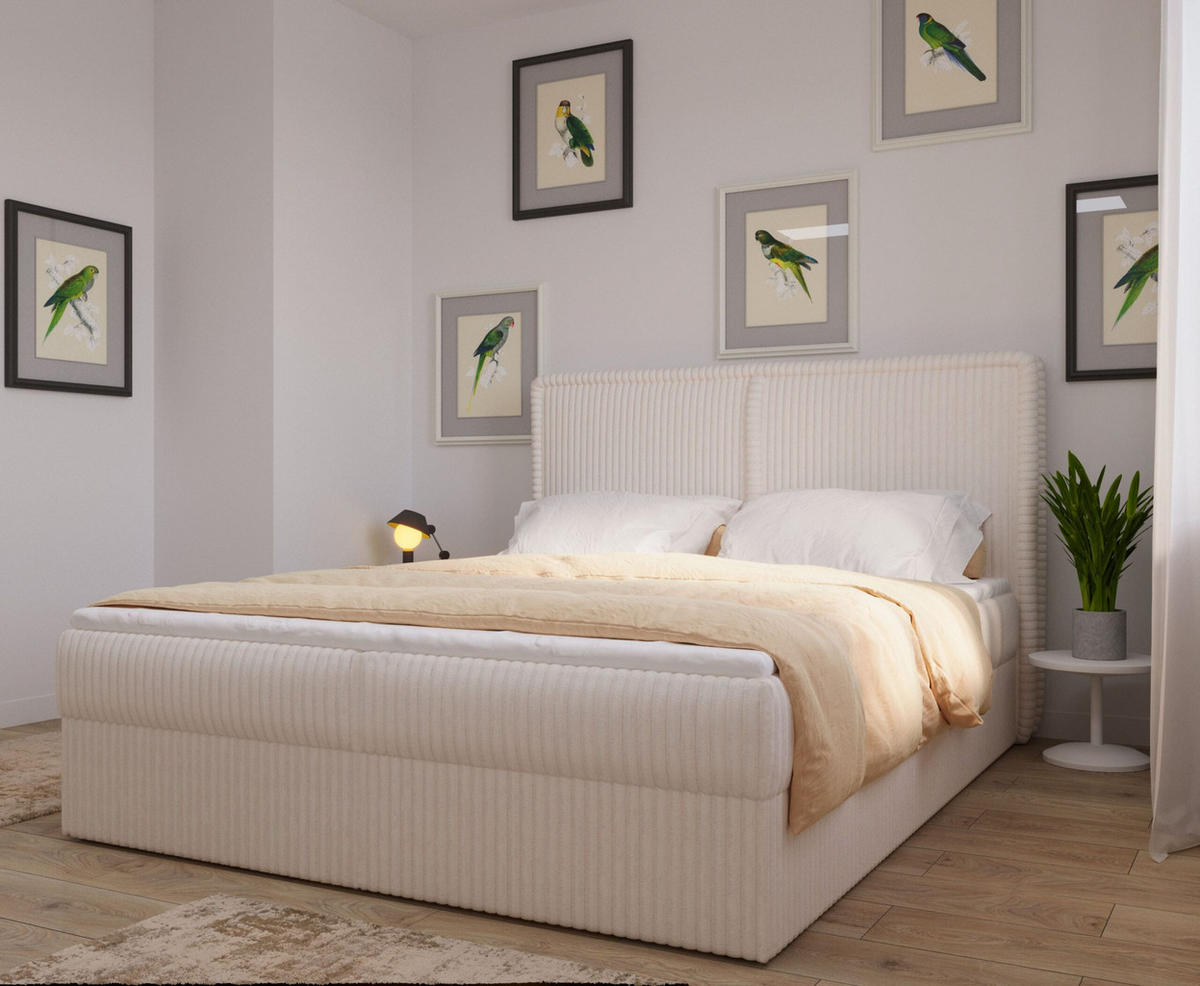 KONTINENTALBETT - Boxspringbett 180 x 200 - 04 Ambience 02 - Creme - Creme, Holzwerkstoff/Textil (180/200cm) - Möblo