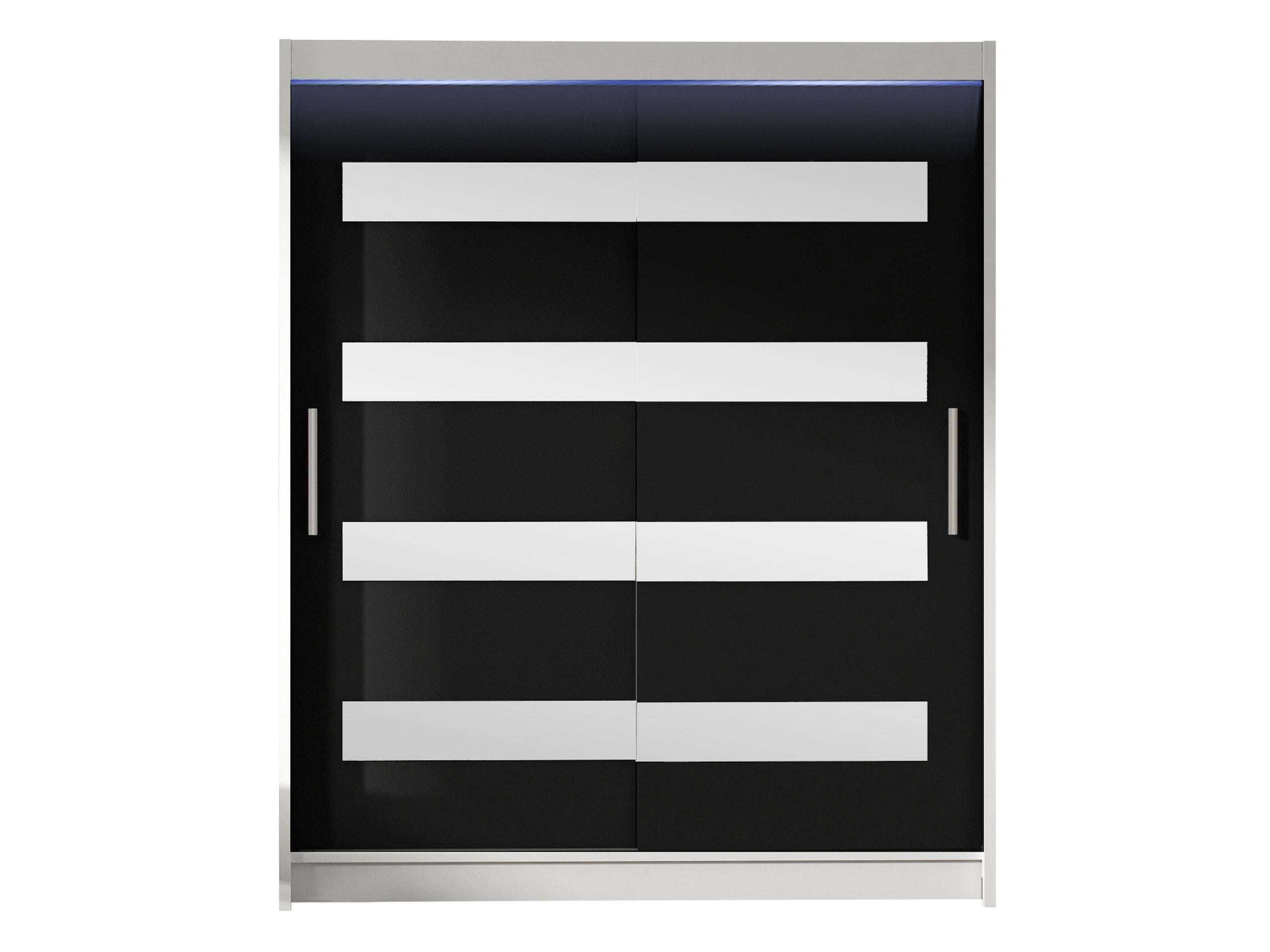 SCHWEBETÜRENSCHRANK Westa XIII, mit RGB LED Beleuchtung - Klar/Silberfarben, Holzwerkstoff/Metall (150/200/58cm) - MIRJAN24