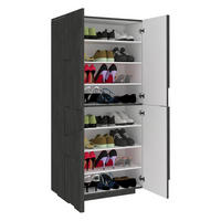 SCHUHSCHRANK Schiefer 38/81/167 cm - Grau, Holzwerkstoff (81/168/38cm) - DMORA