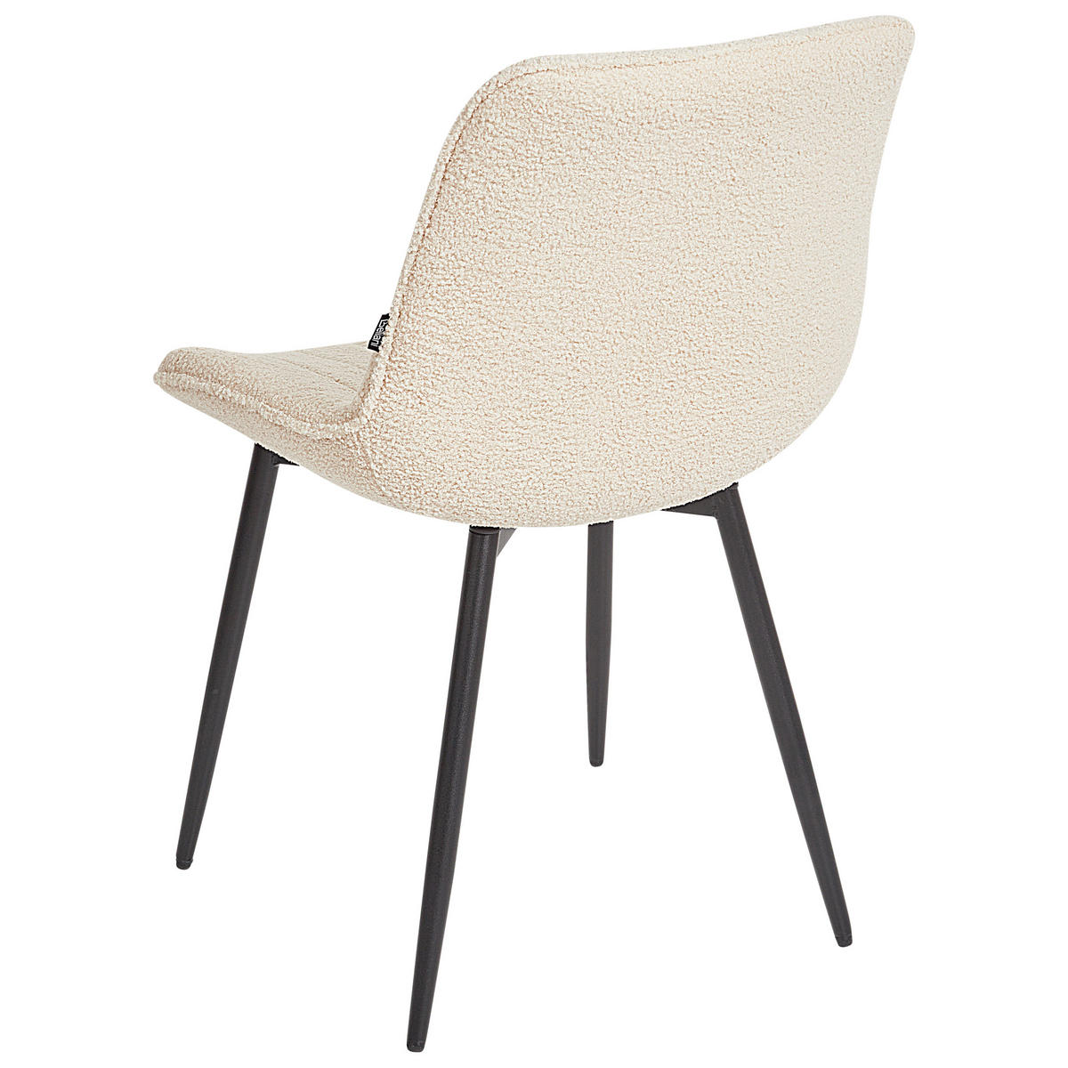 ESSZIMMERSTUHL 2er-Set Bouclé Helles Beige Dubrovnik - Beige/Schwarz, Textil (53/81/58cm) - Beliani