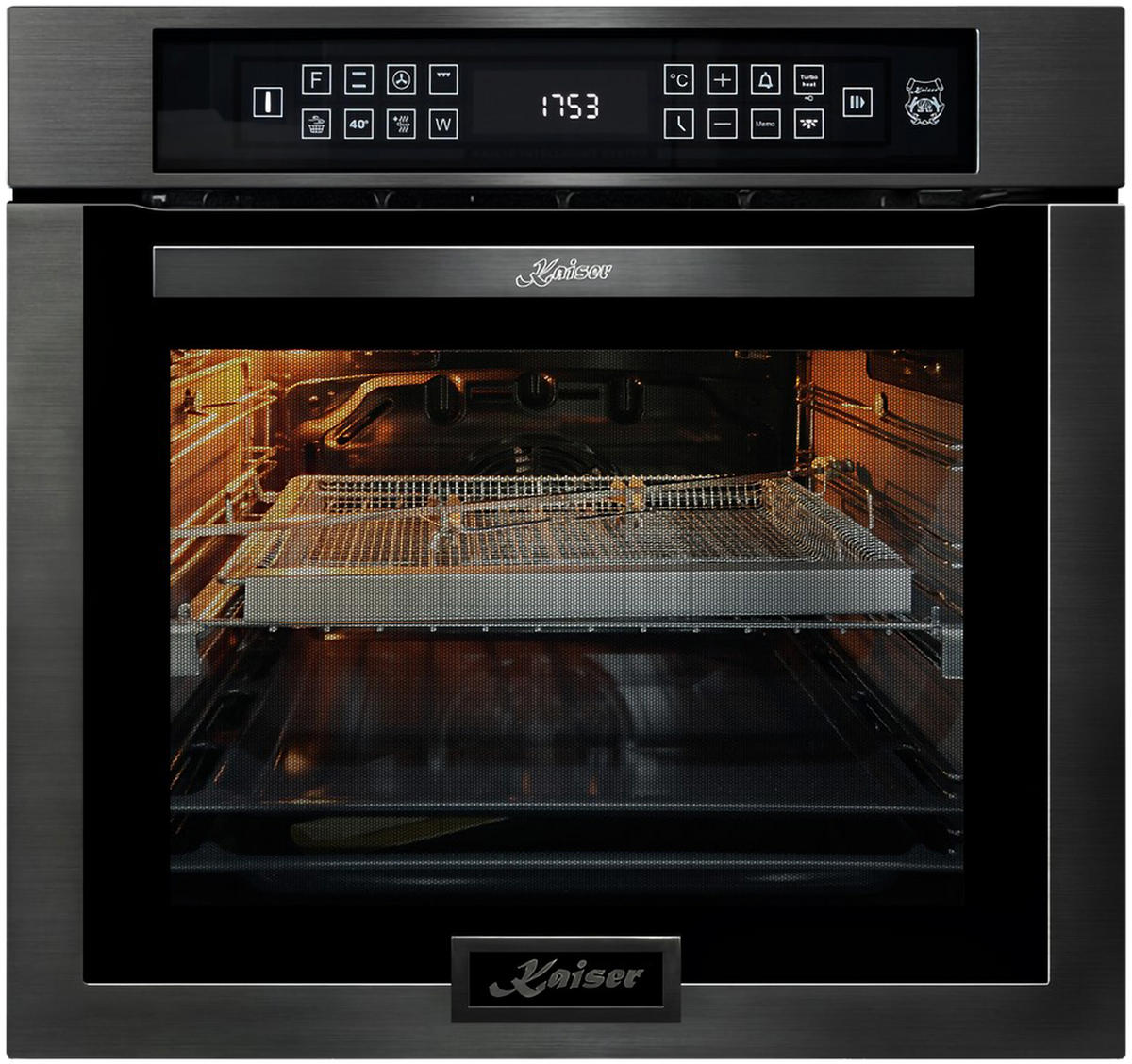 EINBAUBACKOFEN 60 cm EH 6306 N RS+Induktions-Kochfeld 60 cm KCT 6110 FI+Dunstabzugshaube 60cm AT 6455 s - Schwarz, Metall (59.4/59.4/57.5cm) - Kaiser Küchengeräte