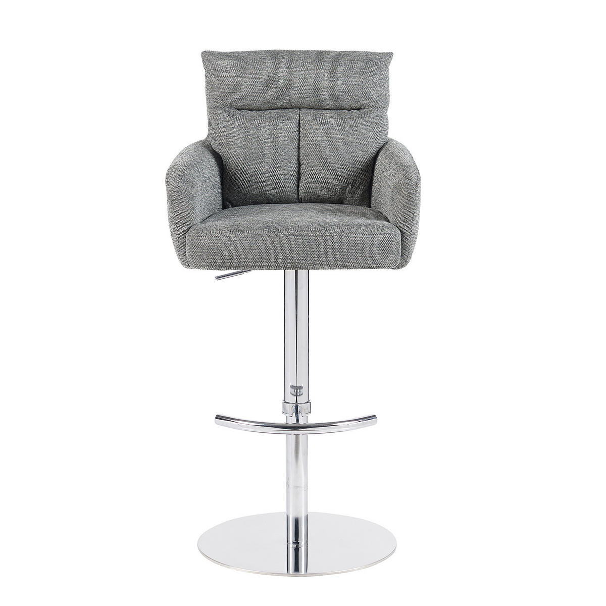 BARHOCKER Leo - Chromfarben/Grau, Textil/Metall (54/96/57cm) - DUBI Möbel