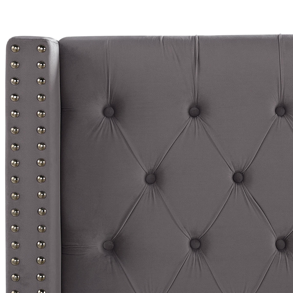 POLSTERBETT 160/200 cm Grau Lubbon - Grau, Textil (160/200cm) - Beliani