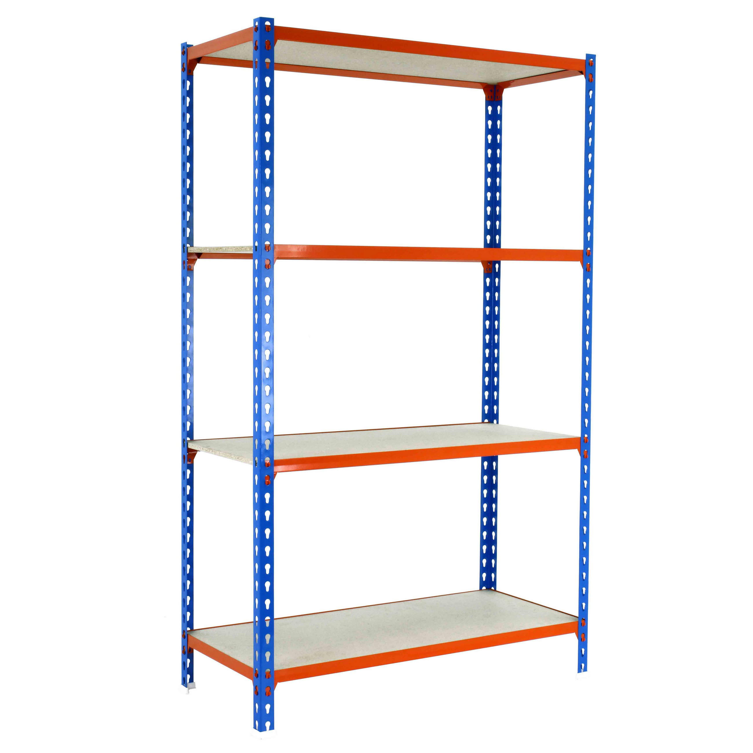 SCHWERLASTREGAL Mid Muli HxBxT 150 x 100 x 40 cm 4 Fachböden Fachlast 150 kg Blau-Orange - Gelb, Metall (100/150/40cm) - PROREGAL