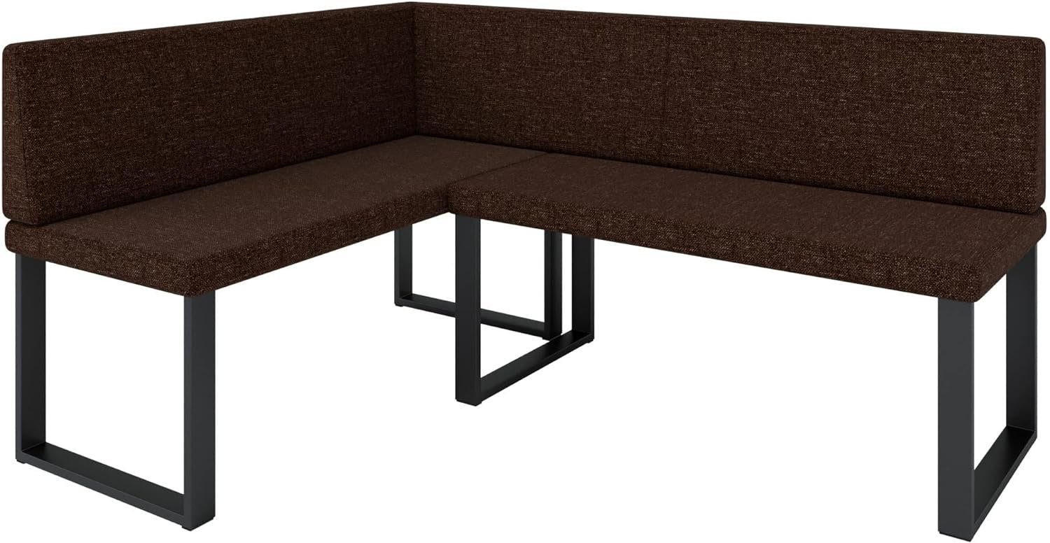 ECKBANK Alina - INARI-Stoff - 142 x 196 cm - Links - Braun - Braun, Textil/Metall (196/142cm) - AN-Moebel 4u