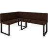 ECKBANK Alina - INARI-Stoff - 142 x 196 cm - Links - Braun - Braun, Textil/Metall (196/142cm) - AN-Moebel 4u