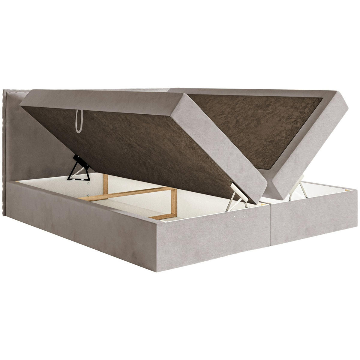 BOXBETT Softie Taupe Velours wasserabweisend 160x200 cm - Graubraun, Textil (160/200cm) - Selsey