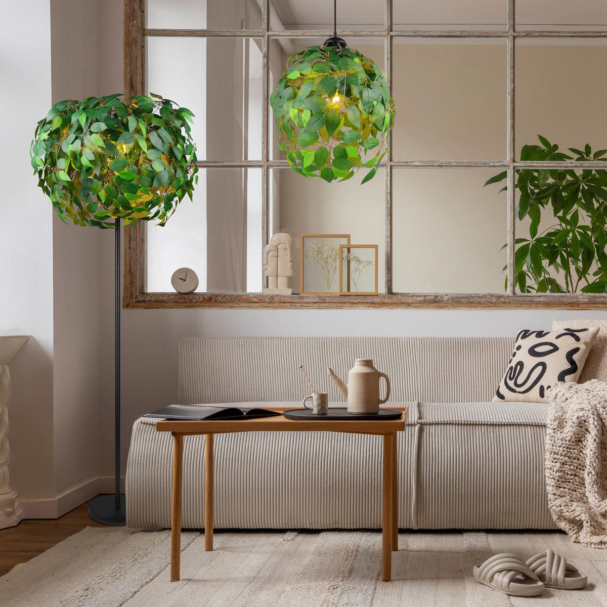 STEHLAMPE LEAVY - Schwarz - 70/70/180 cm - Schwarz, Metall (70/70/180cm) - Trio Leuchten
