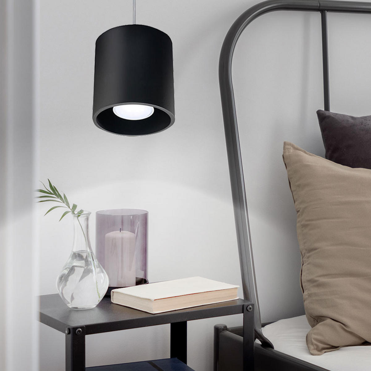 LED HÄNGELEUCHTE Aluminium Schwarz rund - Schwarz, Metall (10/10/80cm)