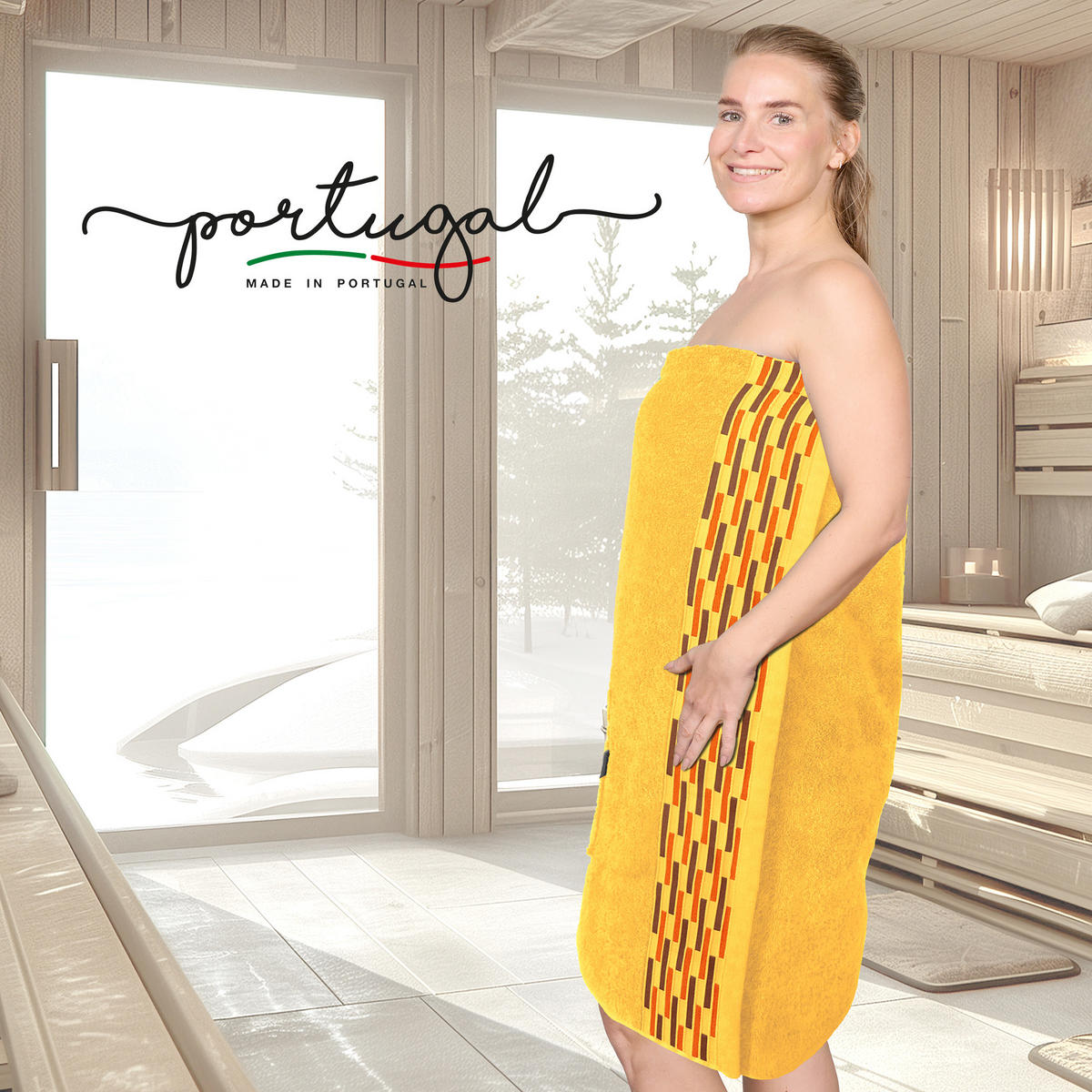 SAUNAKILT Dame Lugano Gelb - Gelb, Textil (150/75cm) - Lashuma
