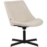 DREHSTUHL Stoff creme - Creme/Schwarz, Textil/Metall (63/79/71cm) - CLP
