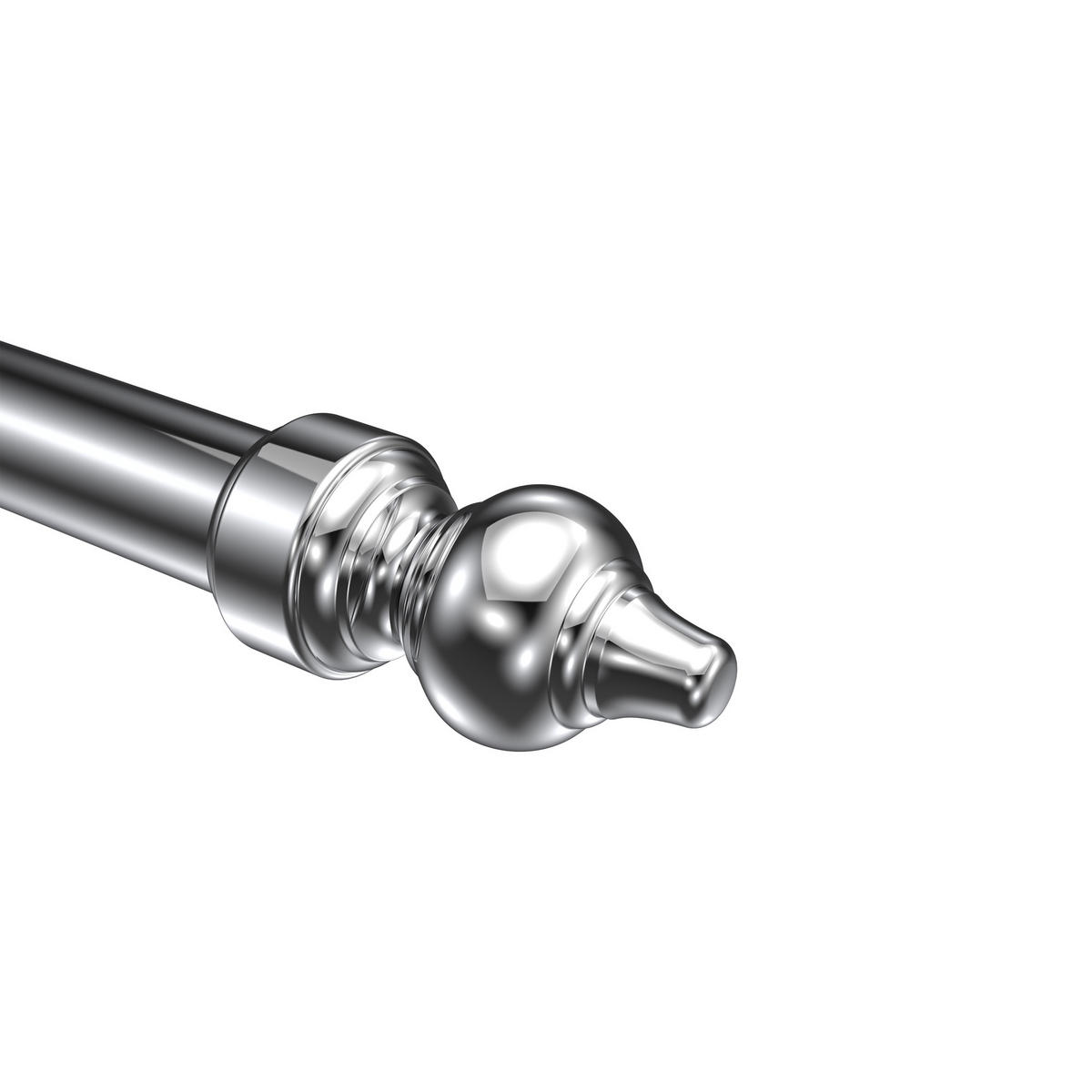 ENDSTÜCKE FÜR GARDINENSTANGEN 28 mm Ø, Rondo Chrom, Packung 2 Stück - Chromfarben, Kunststoff (8.8/4.3/4.3cm) - INTERDECO