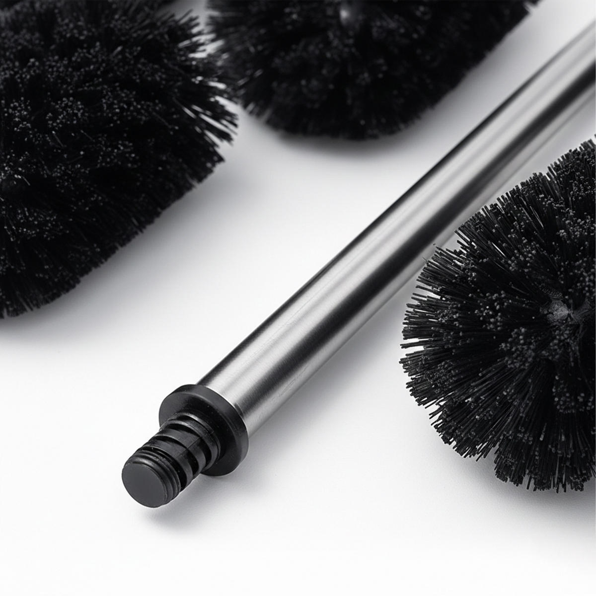 6-DIELNA WC sada - čierna, kov/plast (8/35.5/8cm) - Relaxdays