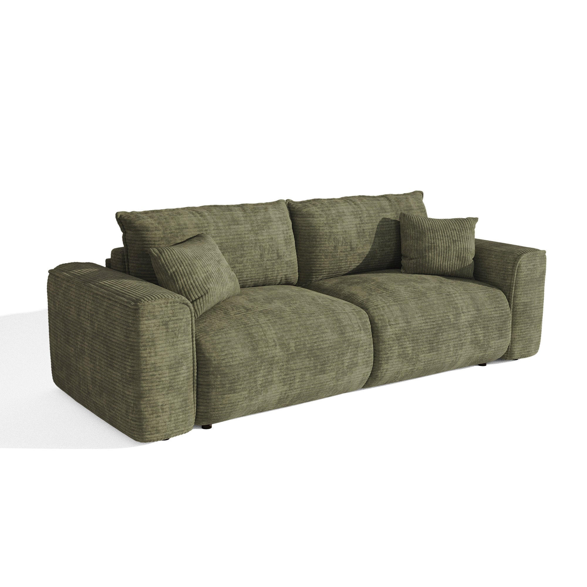 SCHLAFSOFA Express COMO Cord Olivgrün 236cm - Olivgrün/Grün, Textil (236/78/100cm) - Premium Interiors