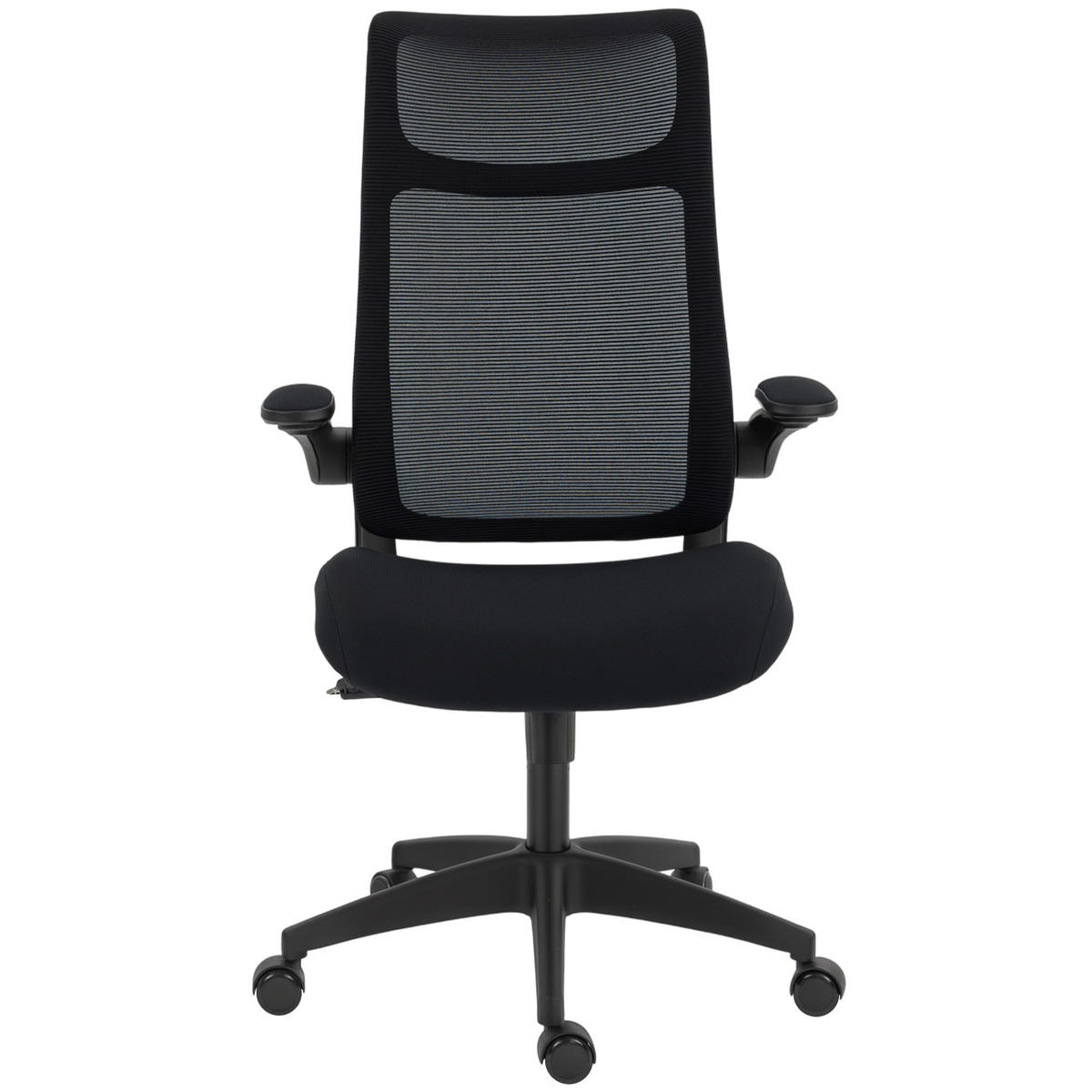 BÜROSTUHL DE-05199 3D-Armlehnen, Netzstoffrücken & Kippfunktion Schwarz - Schwarz, Kunststoff (64/118/65cm) - ComfortXL