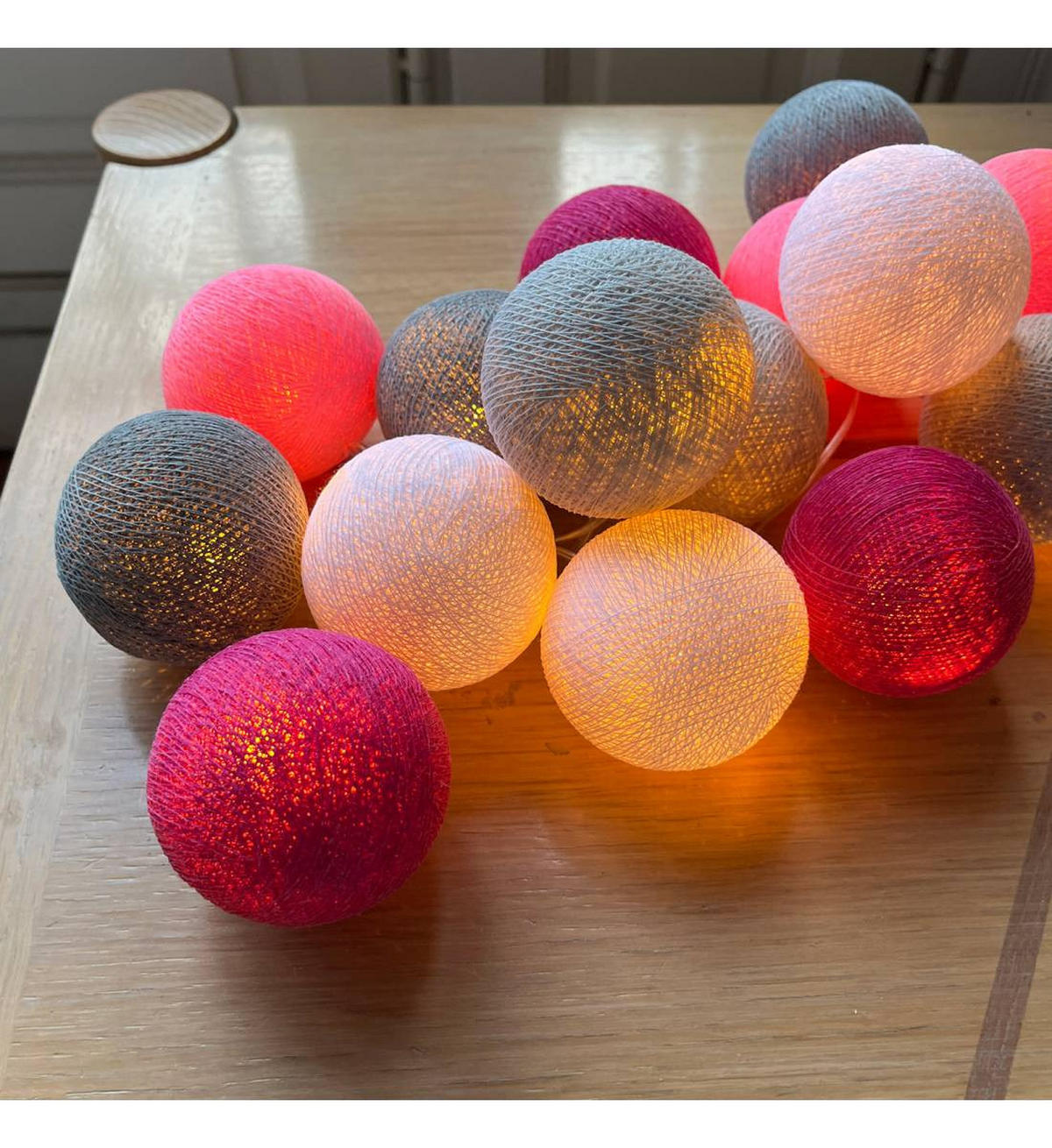 LICHTERKETTE LED Boxen - Les Demoiselles- Rose - Weiß, Textil (165cm) - La case du cousin paul
