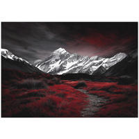 FOTOTAPETE Gebirge Natur Schwarz 400x280 cm - Multicolor, Papier (400/280cm) - Wallarena