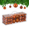 76XWEIHNACHTSKUGELN - Orange, Kunststoff (6/7/6cm) - Relaxdays