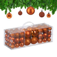76XWEIHNACHTSKUGELN - Orange, Kunststoff (6/7/6cm) - Relaxdays