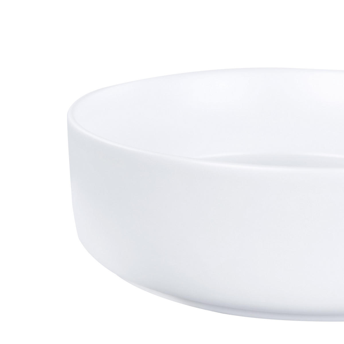 AUFSATZWASCHBECKEN Cremeweiß 36 cm Keramik Calig - Creme/Weiß, Keramik (36/12/36cm) - Beliani