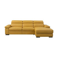 ECKSOFA Plutone Echtleder Senfgelb - Gelb, Leder/Metall (165/286cm)