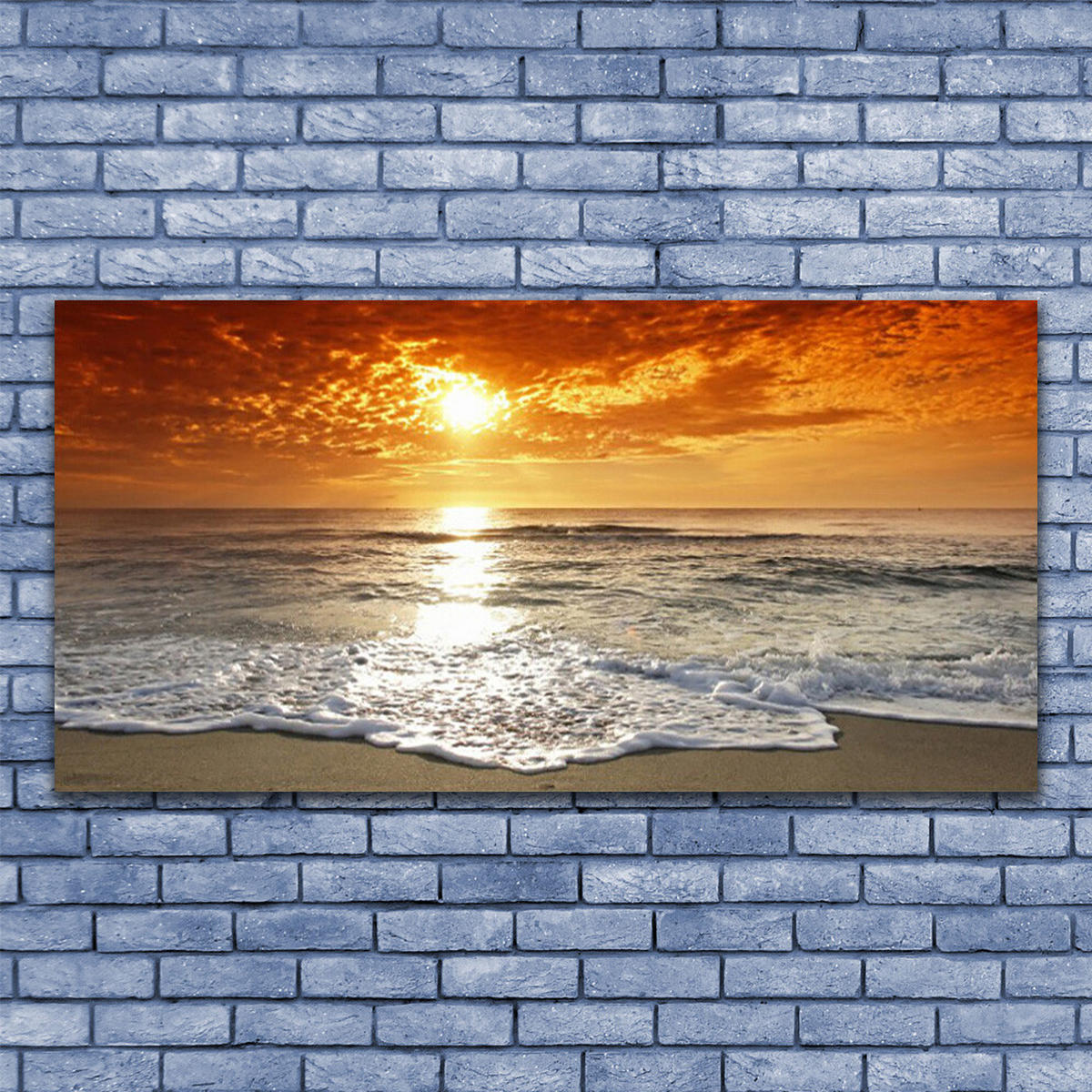 LEINWANDBILD 140x70 cm Sonnenuntergang - Dunkelorange/Orange, Textil (140/4cm) - TULUP