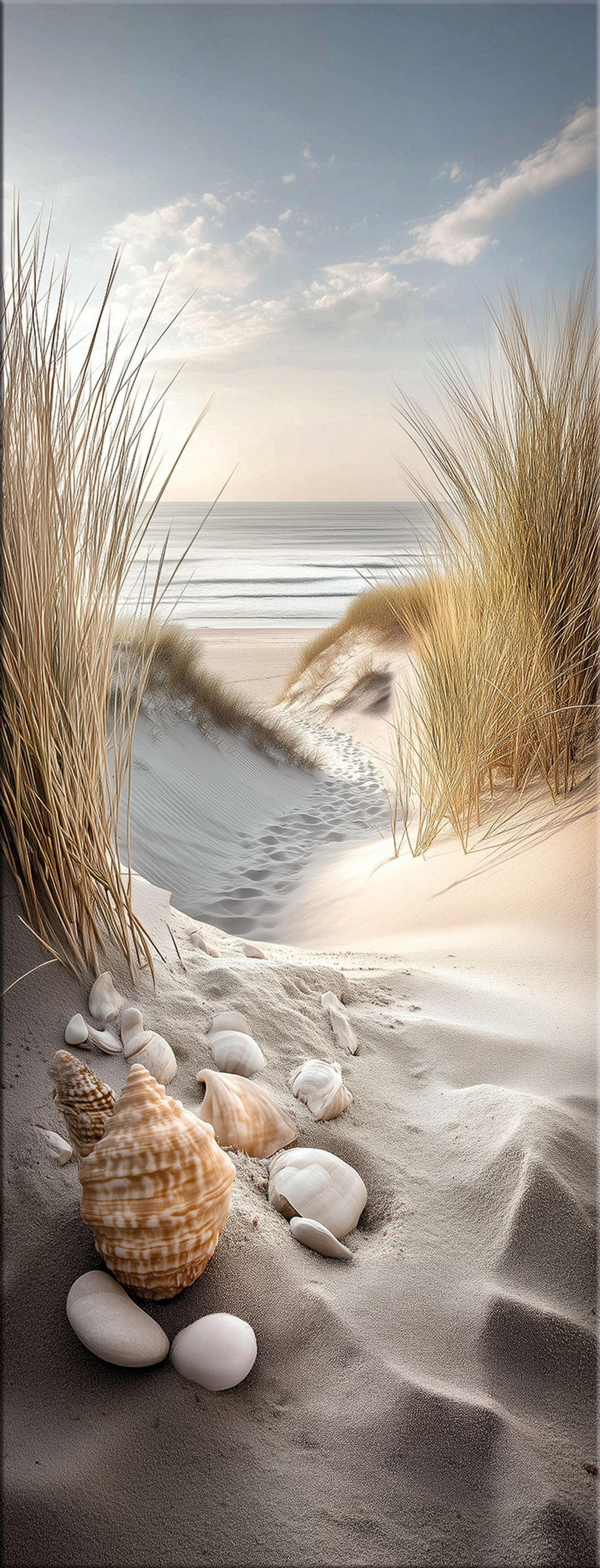 GLASBILD 30x80 cm Strand und Meer - Beige, Glas (30/80cm) - artissimo