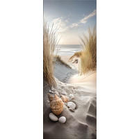 GLASBILD 30x80 cm Strand und Meer - Beige, Glas (30/80cm) - artissimo