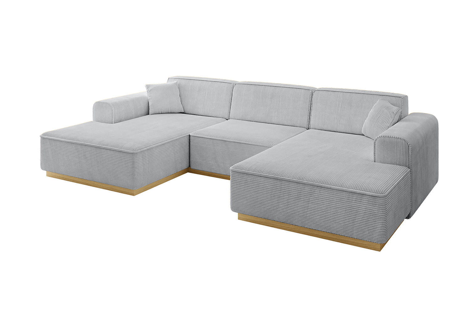 WOHNLANDSCHAFT IREA-U1-v2 - 297x165x81 cm Grau - Grau, Holzwerkstoff/Textil (297/81/165cm) - ALTDECOR