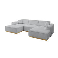 WOHNLANDSCHAFT IREA-U1-v2 - 297x165x81 cm Grau - Grau, Holzwerkstoff/Textil (297/81/165cm) - ALTDECOR