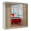 SCHWEBETÜRENSCHRANK Basti V - 200 cm - Beige/Weiß, Holzwerkstoff/Metall (200/215/58cm) - Sofnet