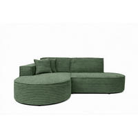 ECKSOFA L-Form, Cordstoff Velo, Olive, Links, Modena Studio - Olivgrün, Holz (236/165cm) - Kaiser Möbel