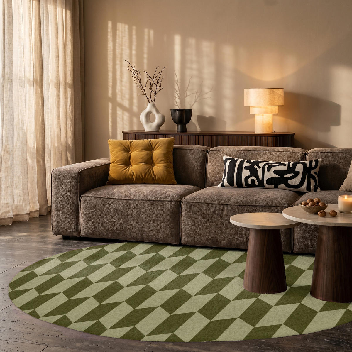 KOBERCE - Vzor - abstraktný - zelený - lietadlá - 150x150 cm - olivovozelená, textil/plast (150/0.4cm) - OnlyWow