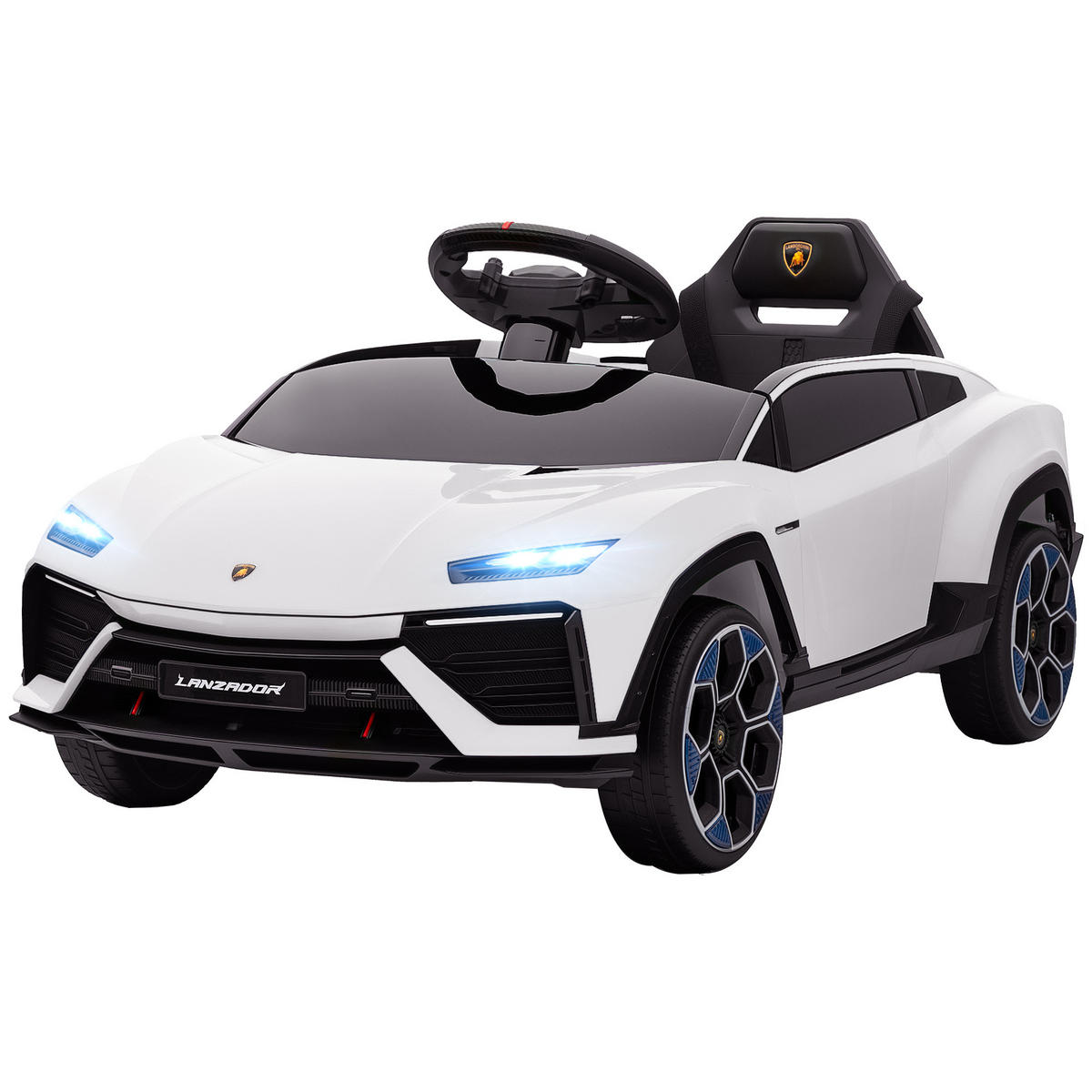 ELEKTRO-KINDERAUTO DE-13091 2 Motoren Weiß - Weiß, Kunststoff (101.5/49/43cm) - ComfortXL