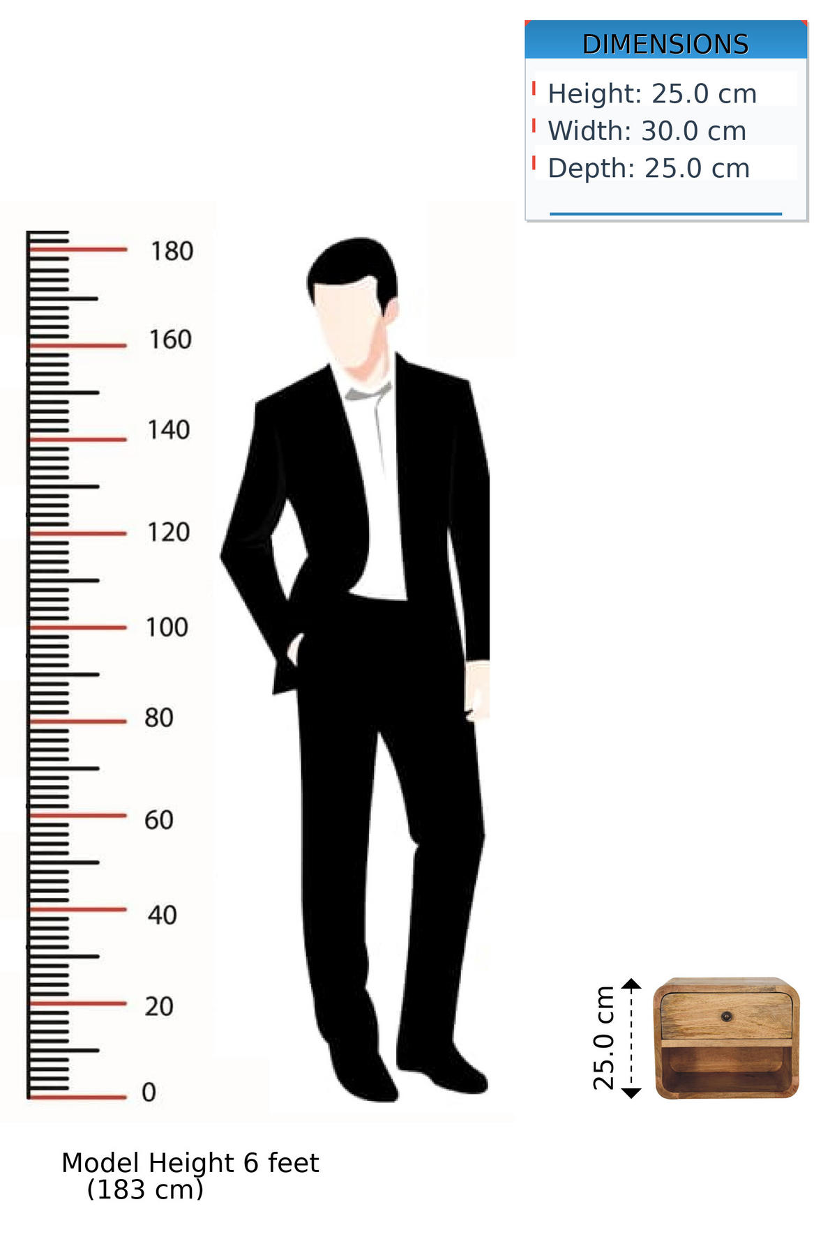NACHTTISCH und Wandhalterungsfunktion, 1 Schublade, 1 Offenes Fach, Beige - Messingfarben/Braun, Holz/Metall (30/25/25cm) - Artisan Furniture