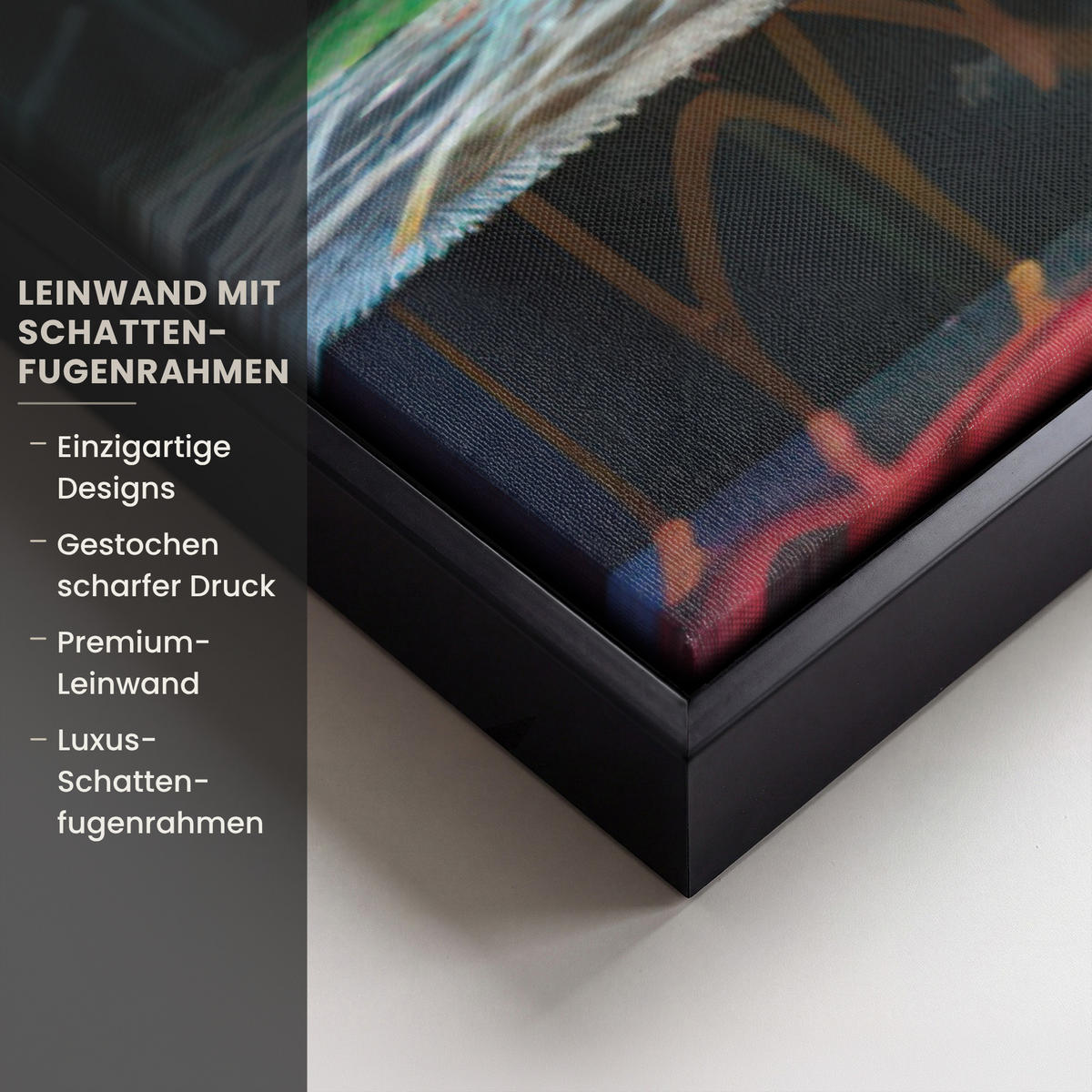 LEINWAND Bilder mit Rahmen - Treppe - Graffiti - Farben - Kunst - 60x90 - Multicolor, Textil (60/90cm) - MuchoWow