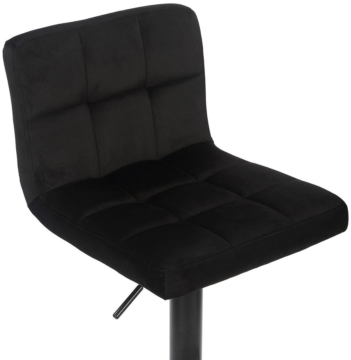 BARHOCKER Fani, Gestell schwarz, Samt schwarz, - Schwarz, Textil/Metall (40/85/40cm) - TPFLiving