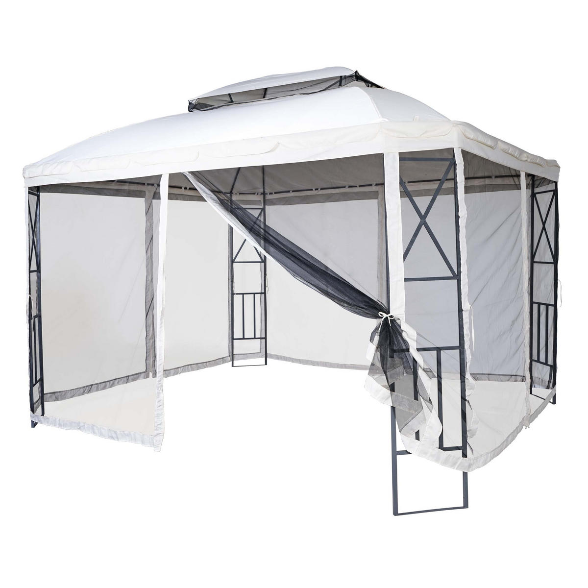 PERGOLA + MOSKITONETZ Cremeweiß - Weiß, Metall (360/290/300cm) - MCW