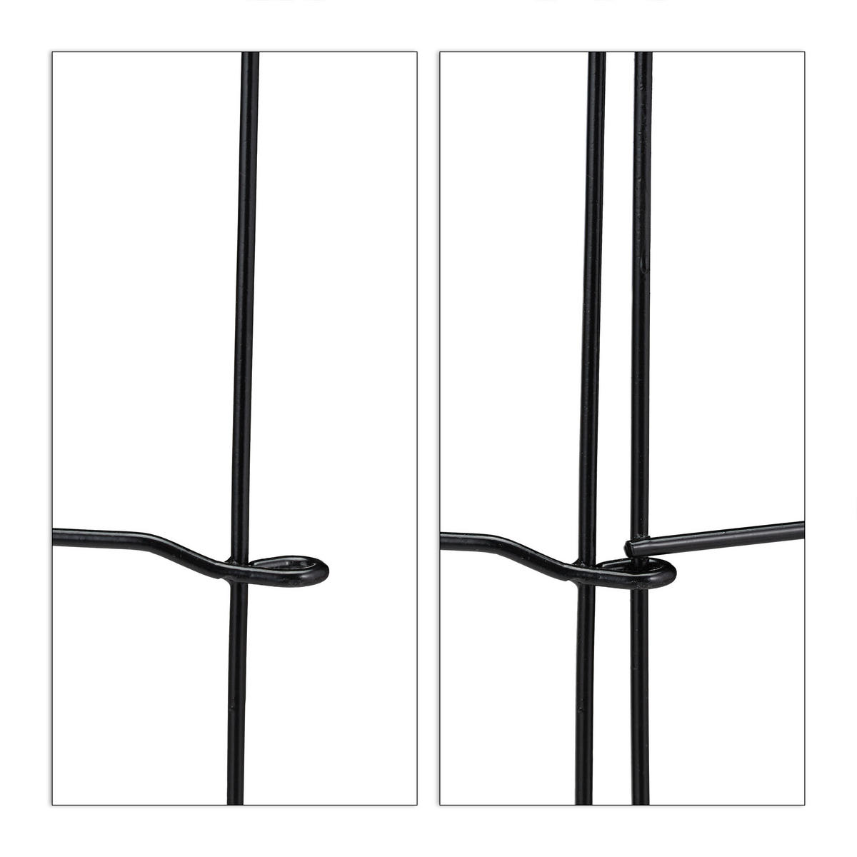 BEETZAUN 4tlg. - Schwarz, Metall (186/46/1.5cm) - Relaxdays