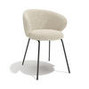 ESSZIMMERSTUHL Bouclé-Stoff Creme 53.5cm - Creme, Textil (53.5/75/54cm) - Sia Home