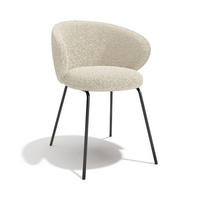 ESSZIMMERSTUHL Bouclé-Stoff Creme 53.5cm - Creme, Textil (53.5/75/54cm) - Sia Home