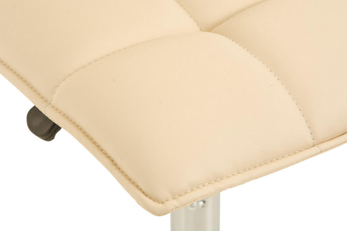 DREHSTUHL 2er Set Lederlook creme - Chromfarben/Creme, Textil/Metall (43/90/56cm) - CLP