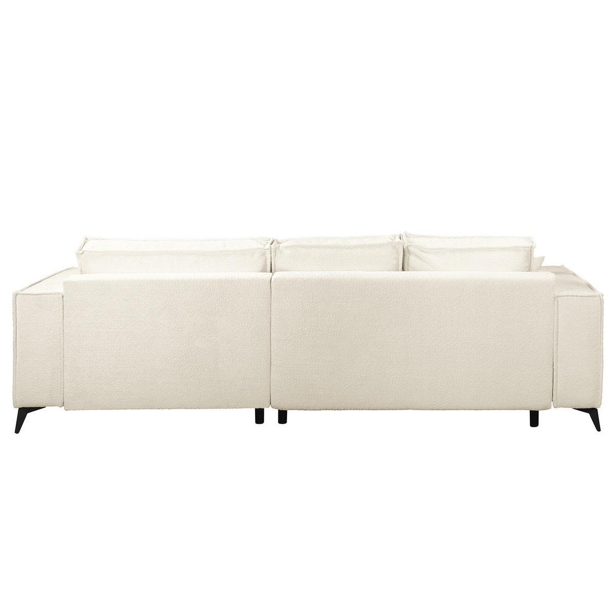 ECKSOFA mit Schlaffunktion - Schwarz/Weiß, Textil (294/185cm) - home24